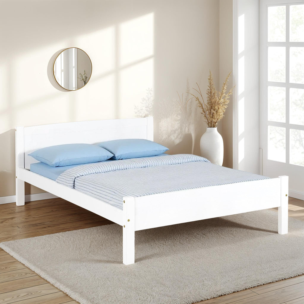 AMBER 4'6" BED - WHITE