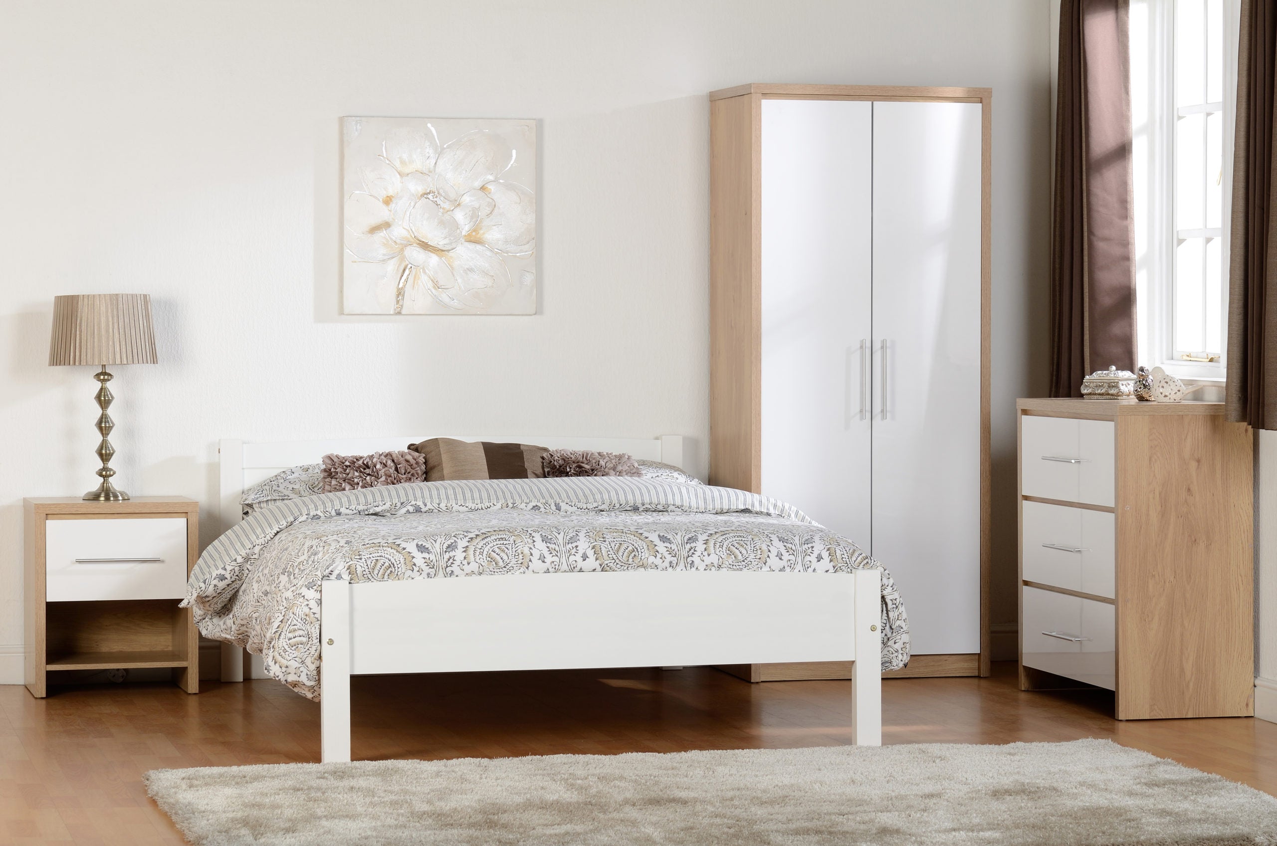AMBER 4'6" BED - WHITE