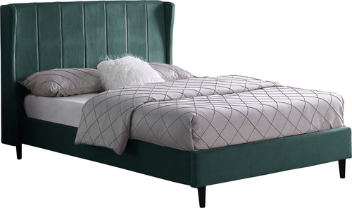 AMELIA 4'6" BED - GREEN VELVET FABRIC