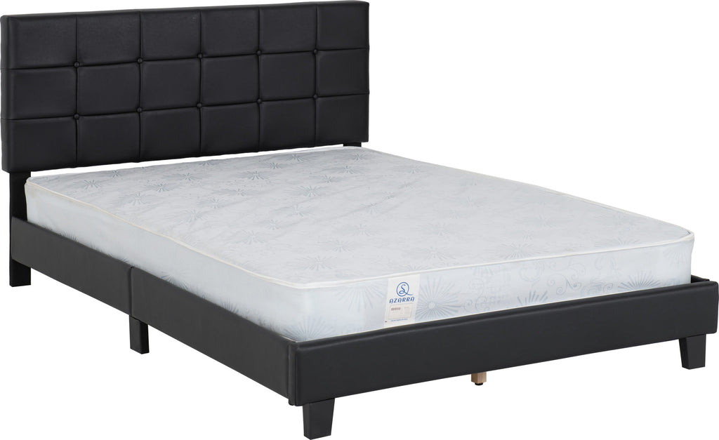 ARRAN 4'6" BED - BLACK PU