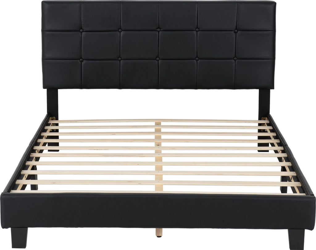 ARRAN 4'6" BED - BLACK PU