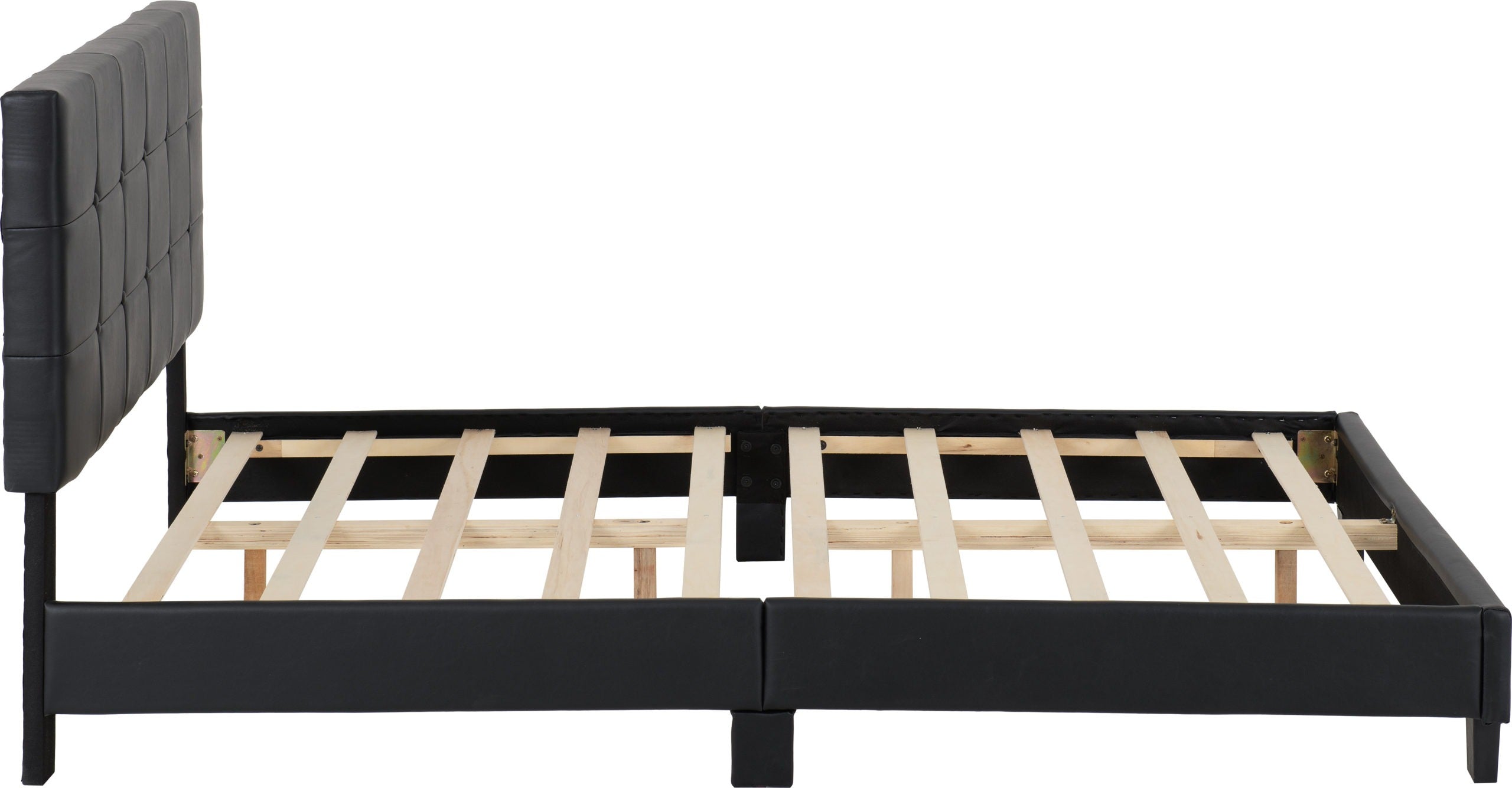 ARRAN 4'6" BED - BLACK PU