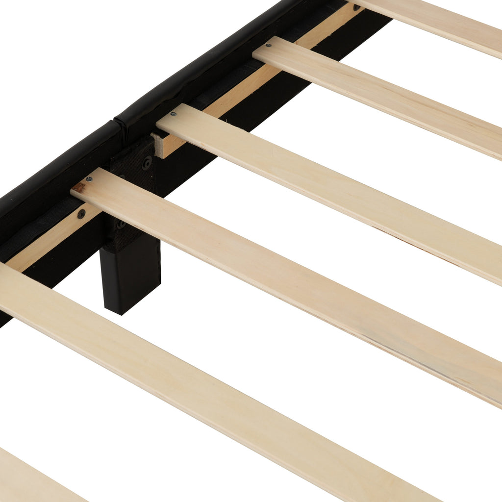 ARRAN 4'6" BED - BLACK PU