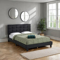 ARRAN 4'6" BED - BLACK PU