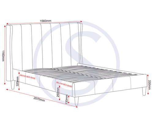 AMELIA 4'6" BED - DARK GREY FABRIC