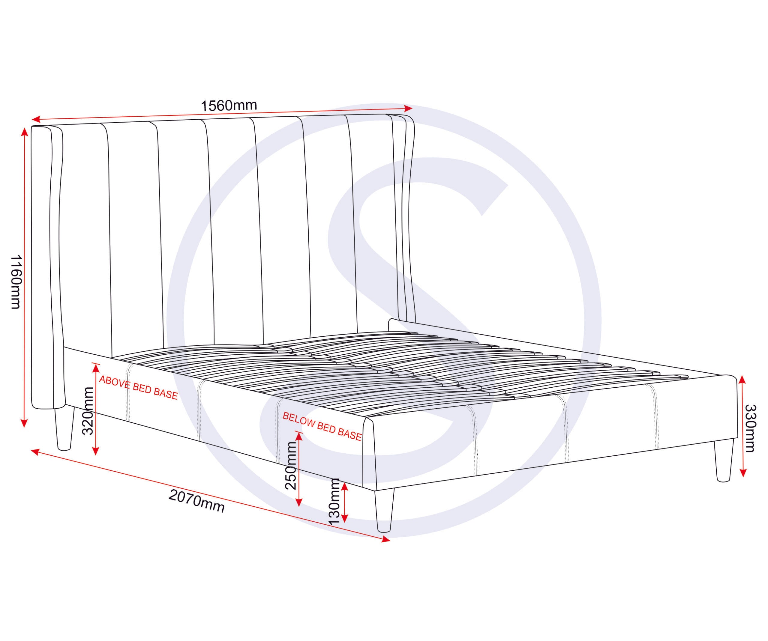 AMELIA 4'6" BED - GREEN VELVET FABRIC