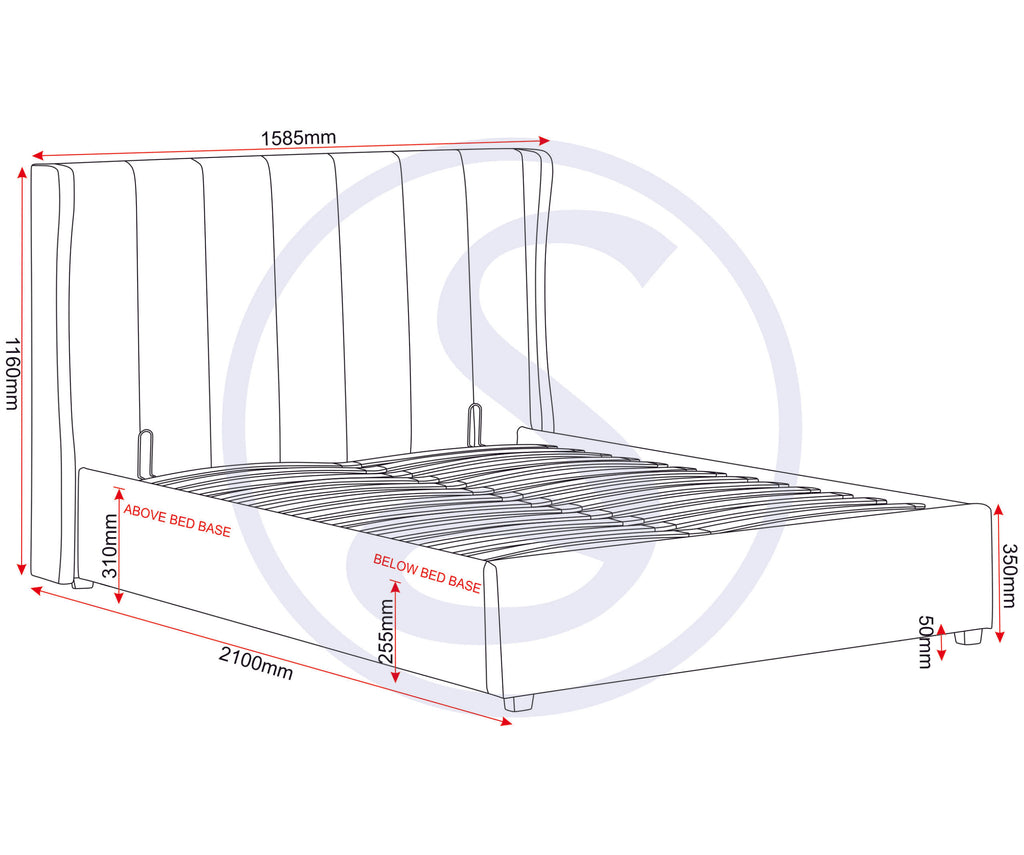 AMELIA 4'6" PLUS BED - DARK GREY FABRIC