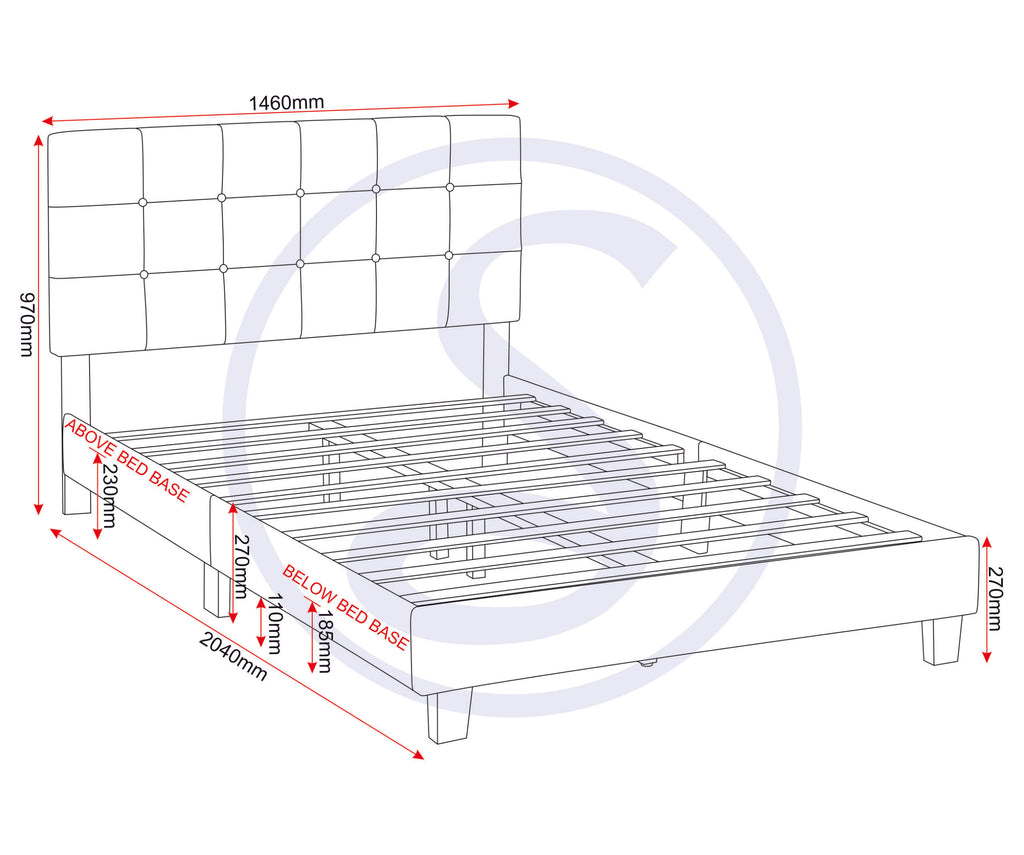 ARRAN 4'6" BED - GREY FABRIC