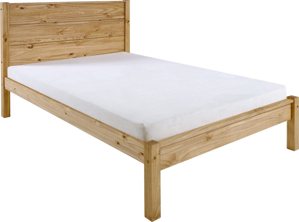 BARTON 4'6" BED - WAXED PINE