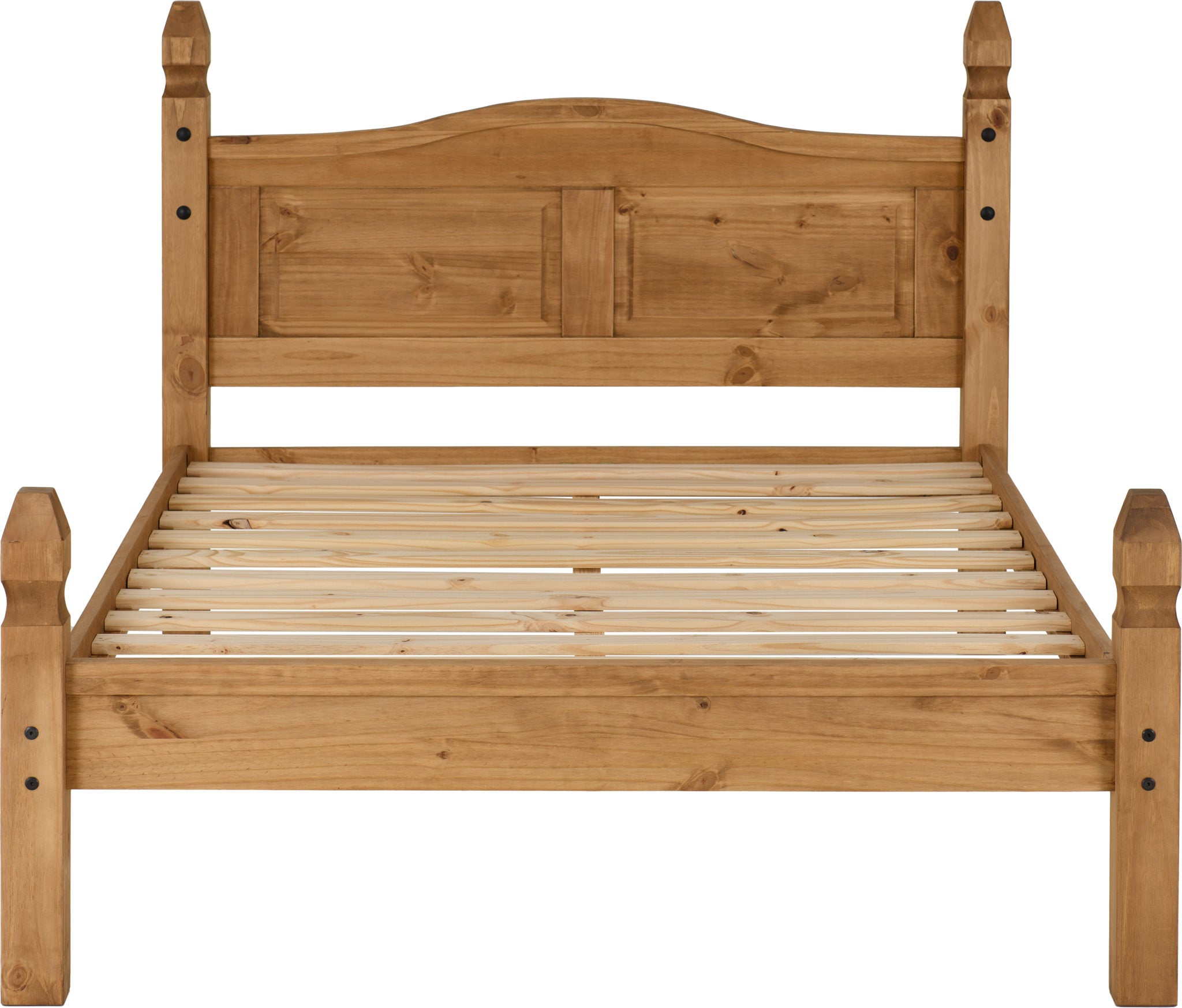 CORONA 4'6" LOW END BED - DISTRESSED WAXED PINE