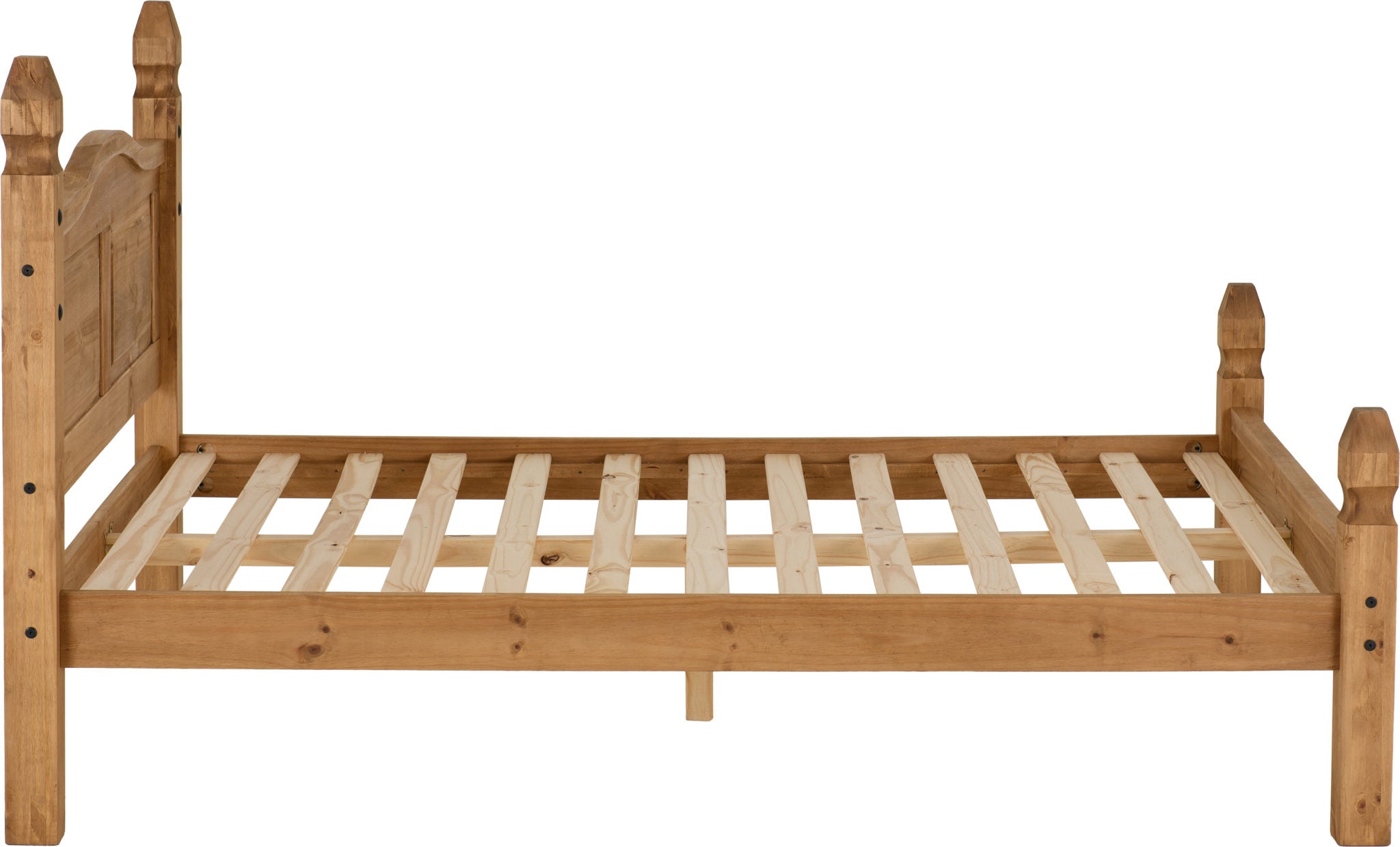 CORONA 4'6" LOW END BED - DISTRESSED WAXED PINE