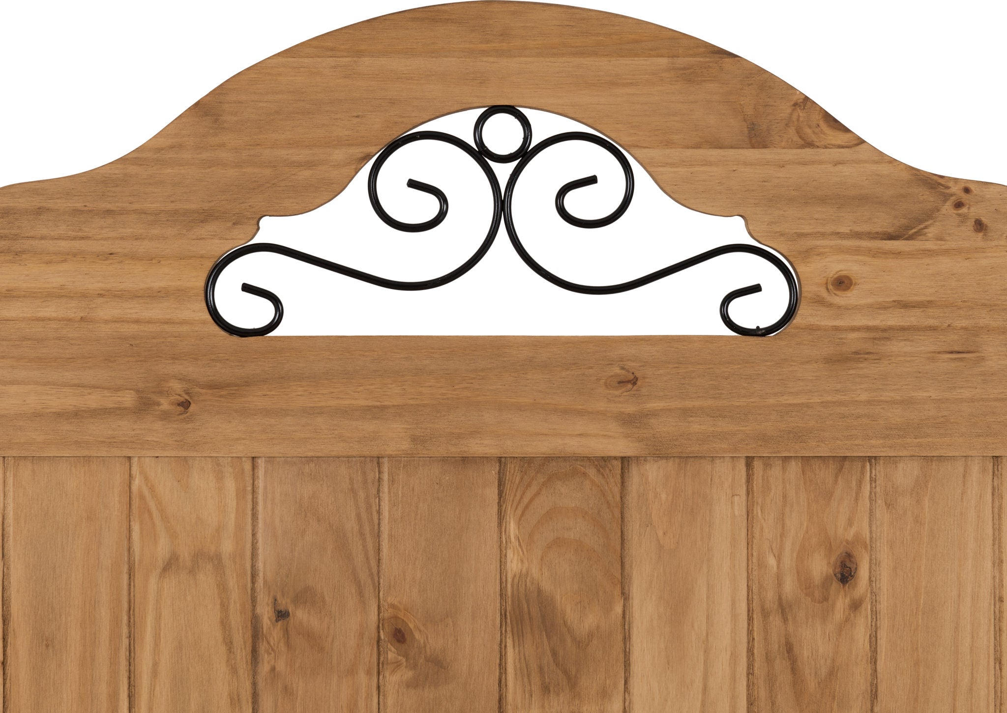 CORONA SCROLL 4'6" HIGH END BED - DISTRESSED WAXED PINE