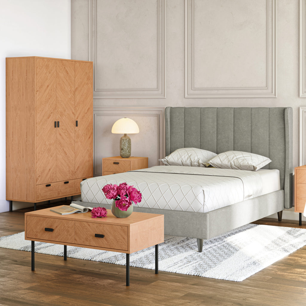 AMELIA 4'6" BED - DARK GREY FABRIC