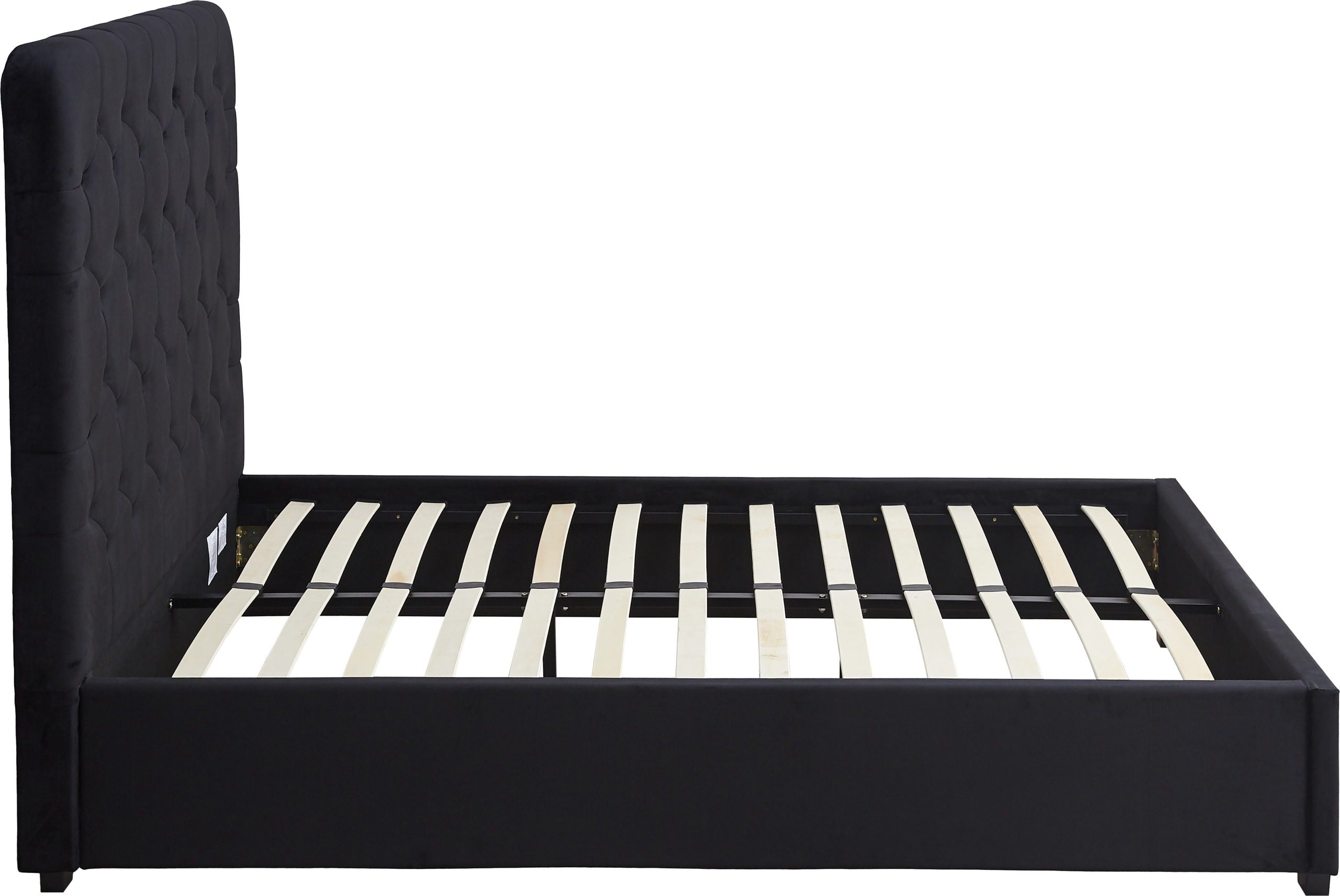 MADISON 4'6" BED - BLACK VELVET FABRIC