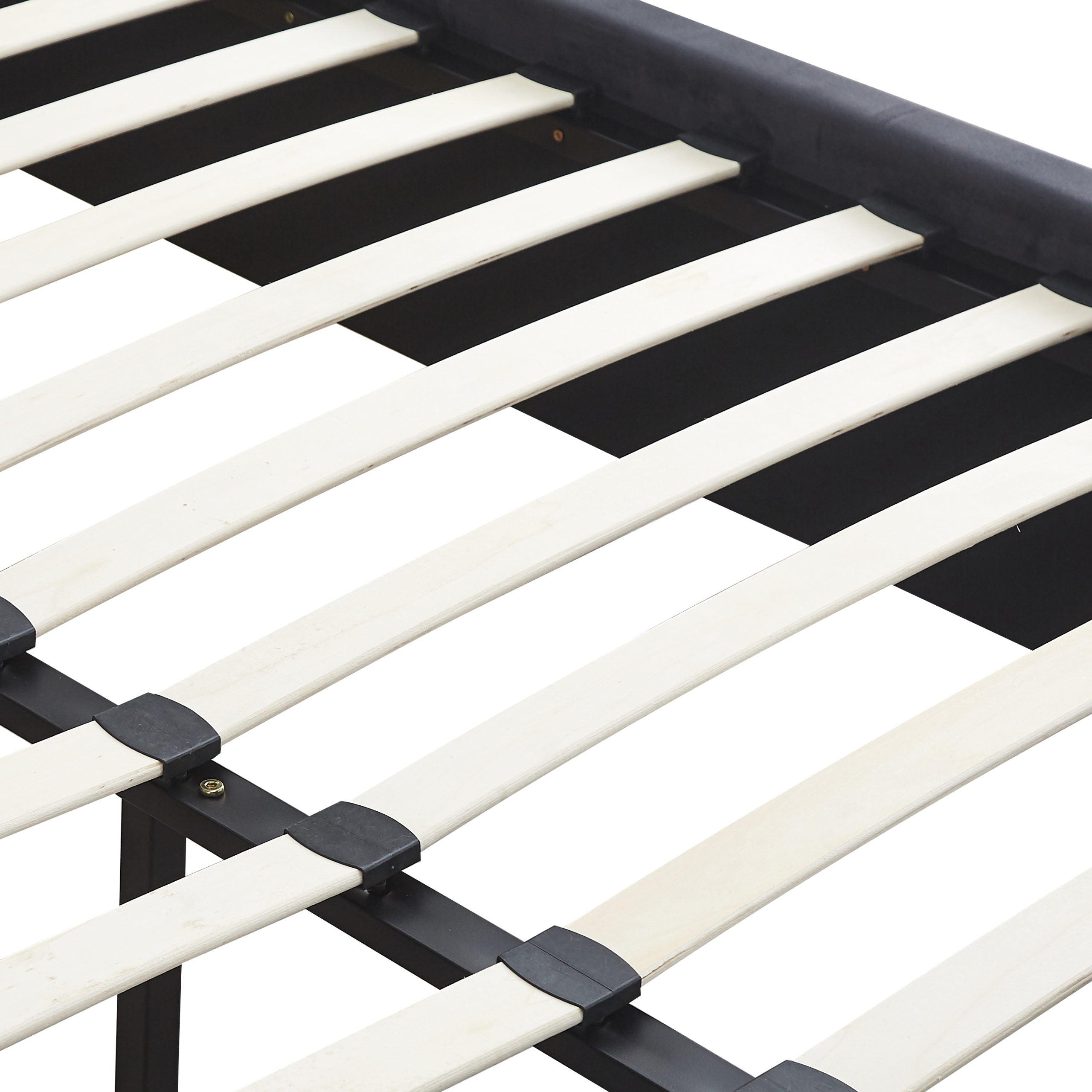 MADISON 4'6" BED - GREY VELVET FABRIC