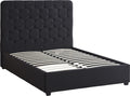 MADISON 4'6" OTTOMAN BED - BLACK VELVET FABRIC