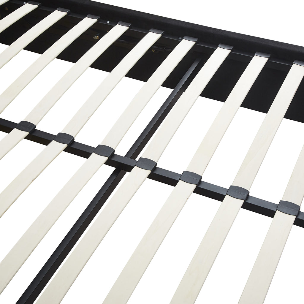 MADISON 4'6" OTTOMAN BED - BLACK VELVET FABRIC