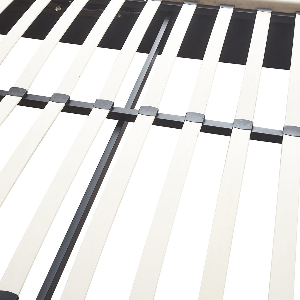 MADISON 4'6" OTTOMAN BED - FAWN VELVET FABRIC