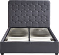MADISON 4'6" OTTOMAN BED - GREY VELVET FABRIC