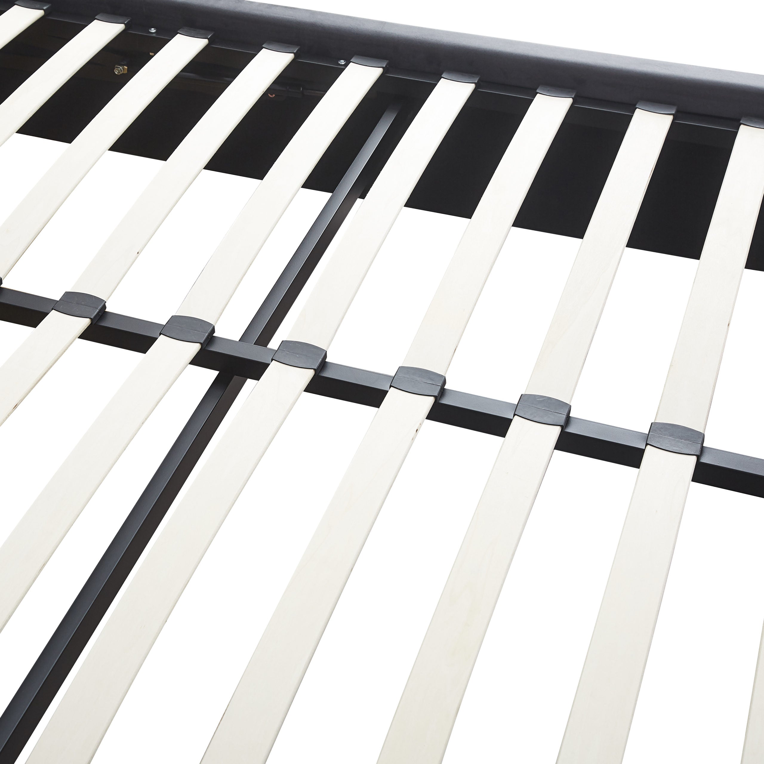 MADISON 4'6" OTTOMAN BED - GREY VELVET FABRIC