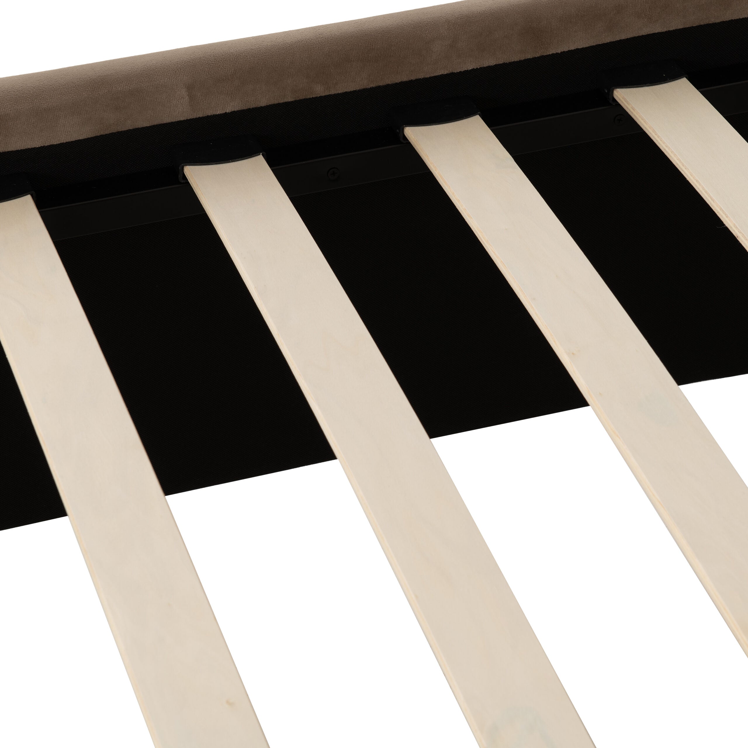 MAINE 4'6" BED - TAUPE VELVET FABRIC