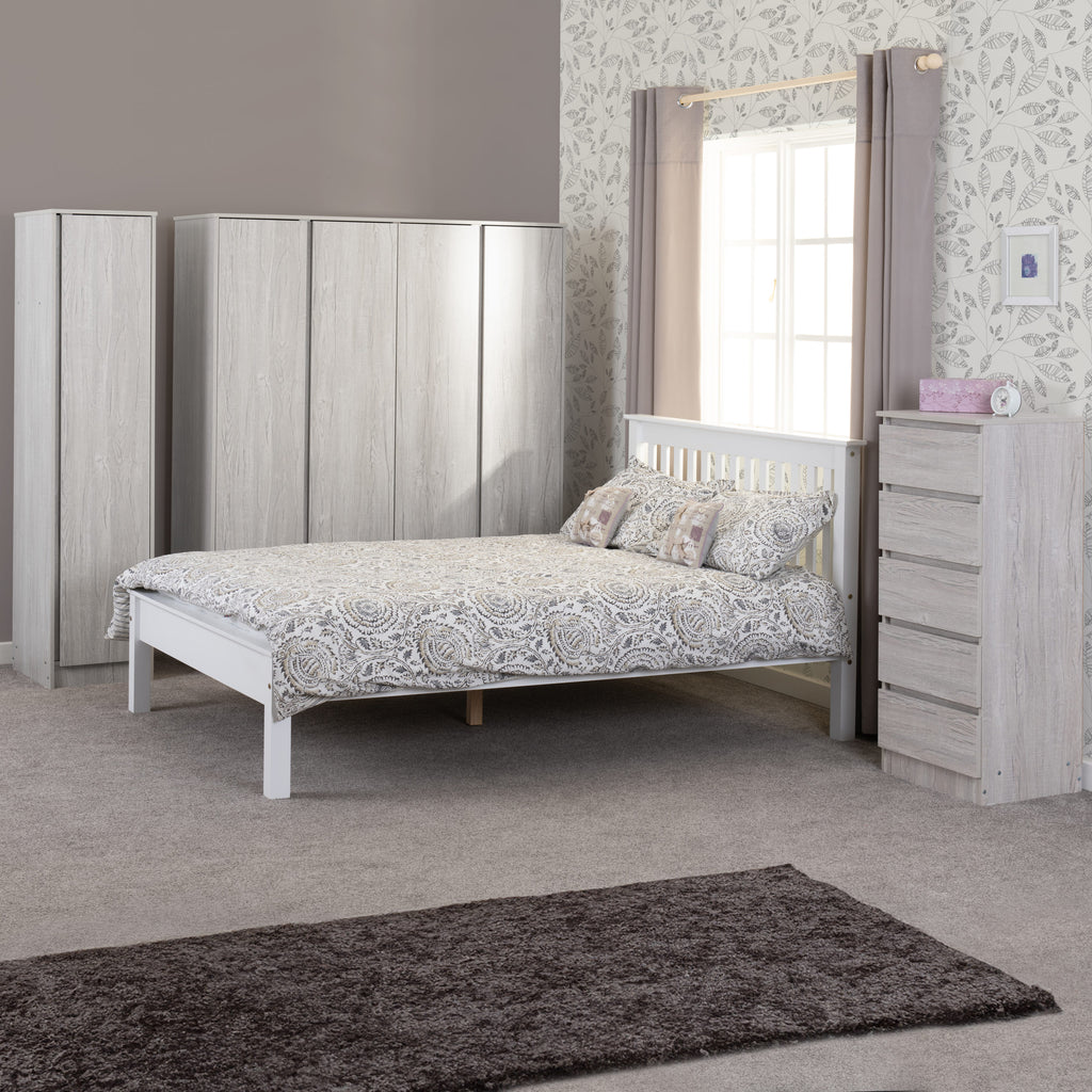 MONACO  LOW END BED - WHITE