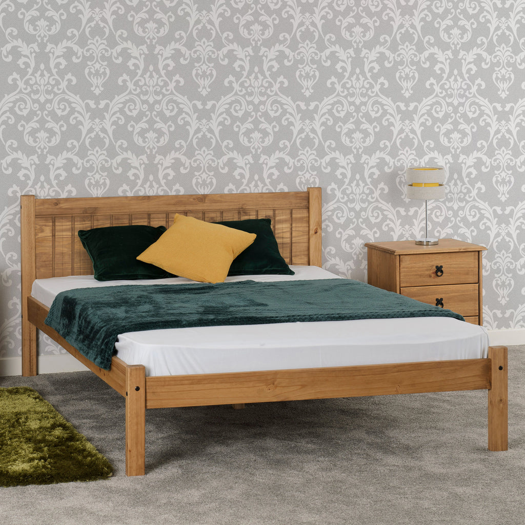 MAYA 4'6" BED - DISTRESSED WAXED PINE