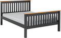 MONACO 4'6" HIGH END BED - DARK GREY/OAK EFFECT