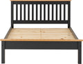 MONACO 4'6" LOW END BED - DARK GREY/OAK EFFECT
