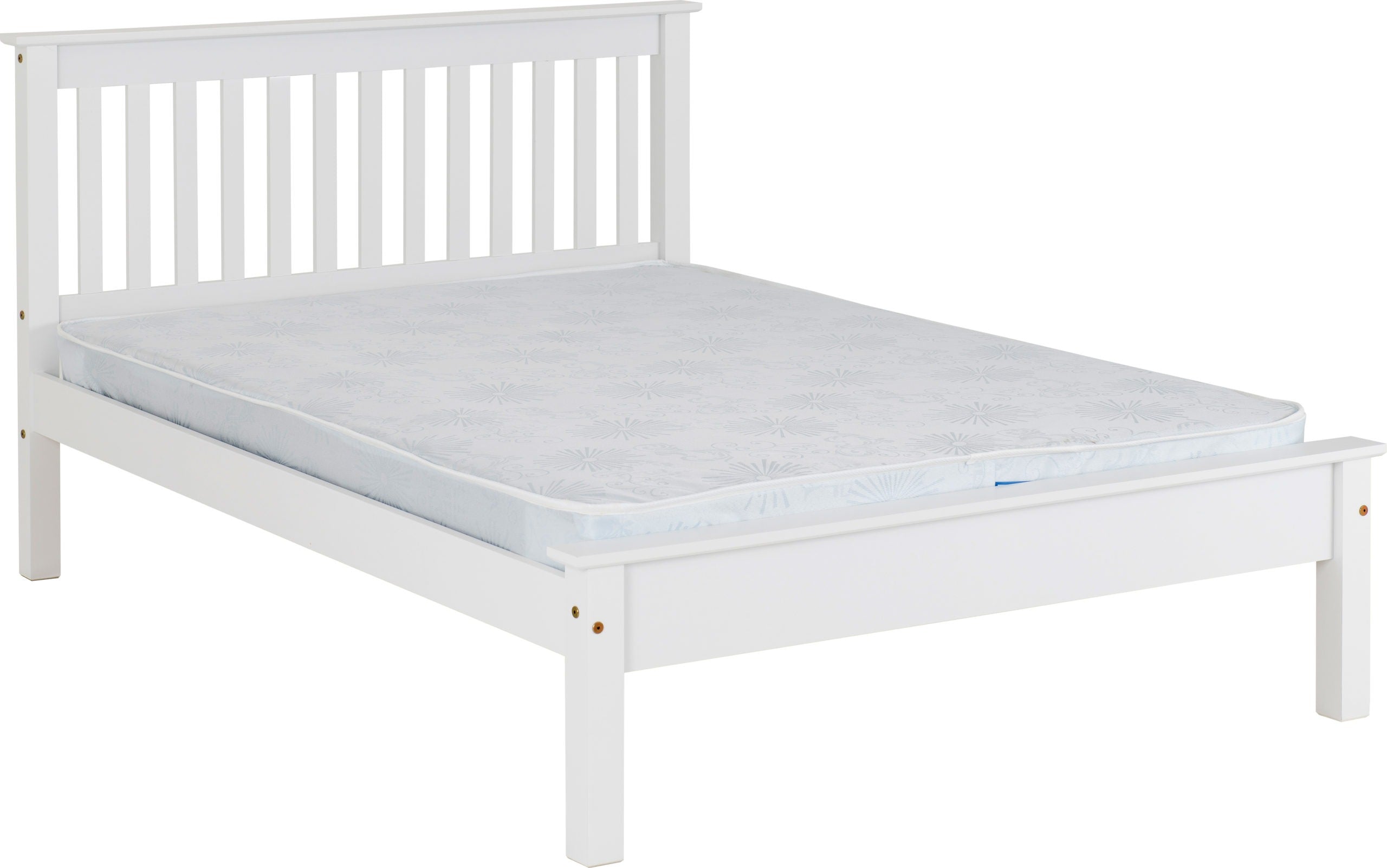 MONACO  LOW END BED - WHITE