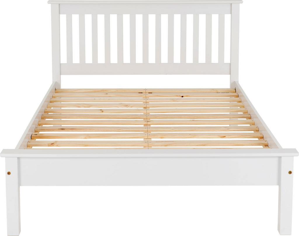 MONACO  LOW END BED - WHITE