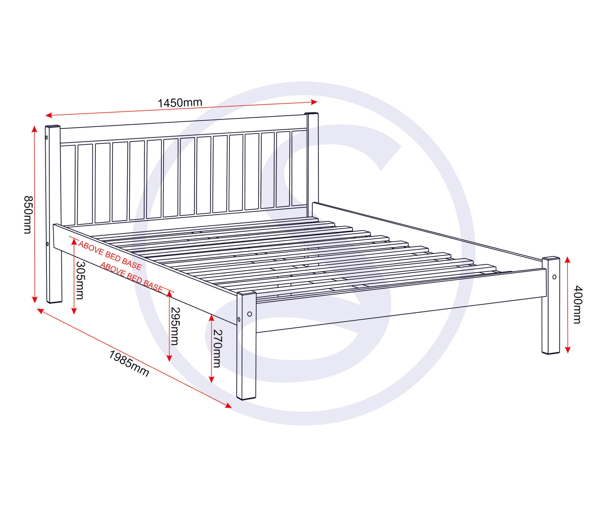 MAYA 4'6" BED - DISTRESSED WAXED PINE