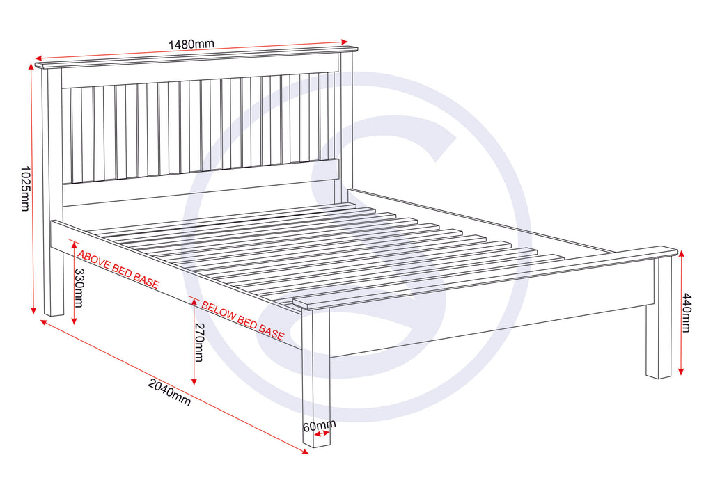 MONACO  LOW END BED - WHITE