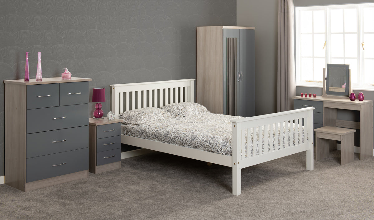 MONACO  HIGH END BED - WHITE