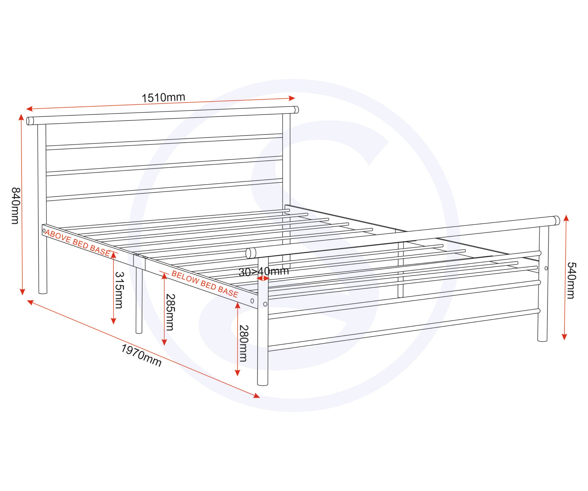 ORION 4'6" BED - SILVER