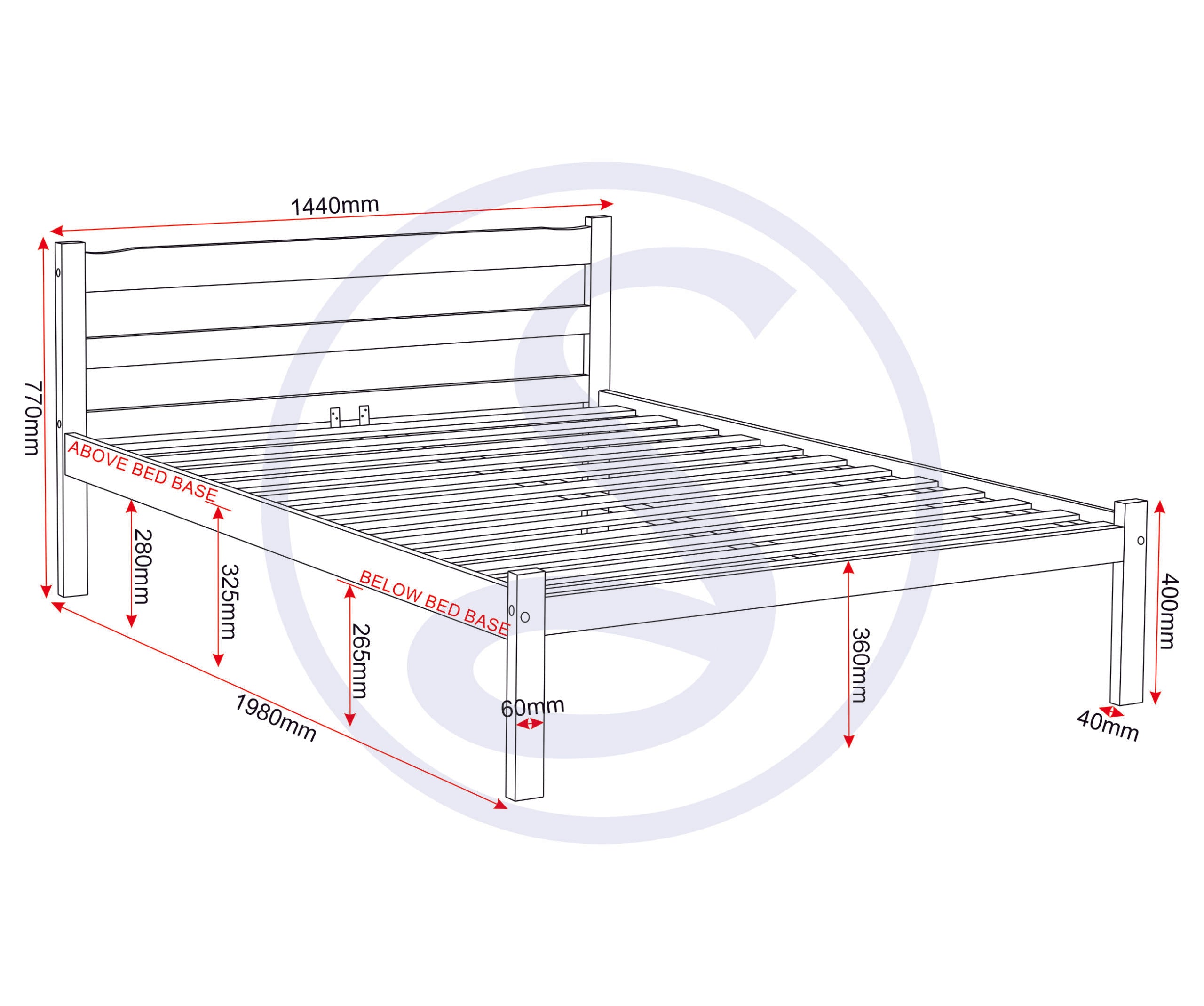 PANAMA 4'6" BED - NATURAL WAX