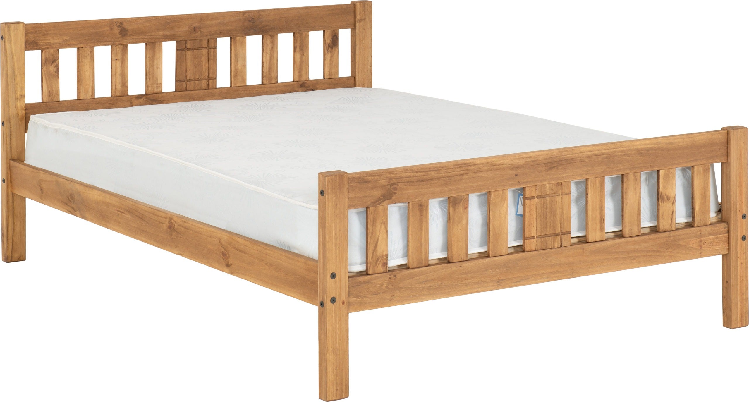 RIO 4'6" BED - DISTRESSED WAXED PINE