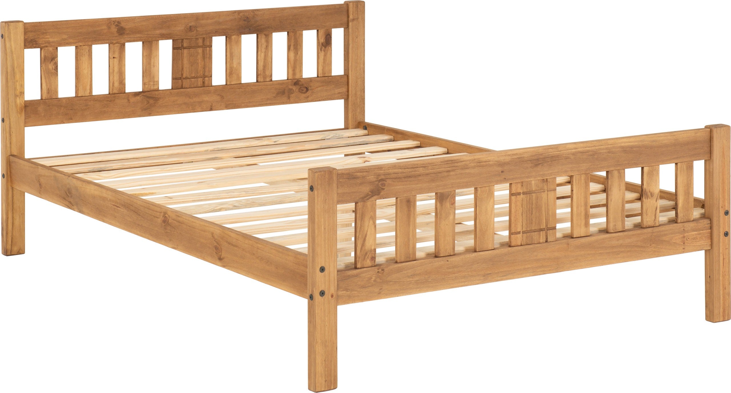RIO 4'6" BED - DISTRESSED WAXED PINE