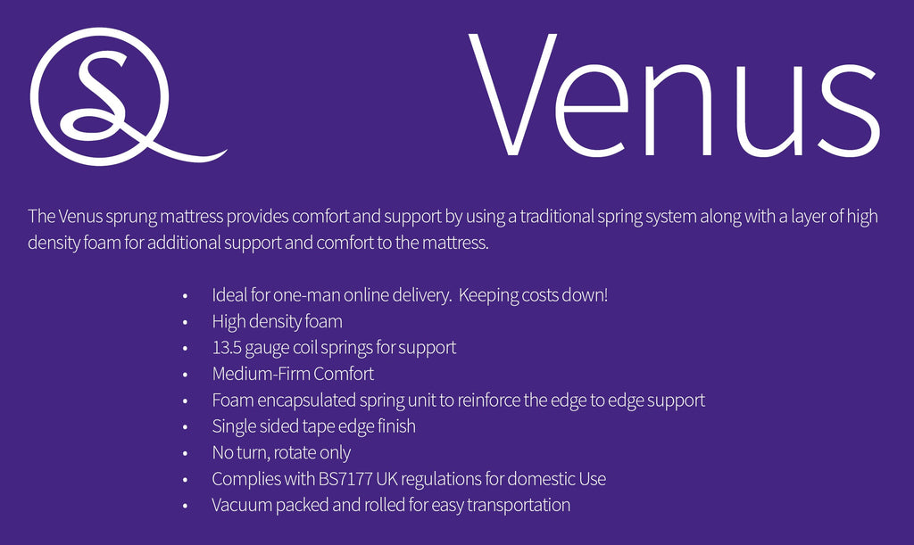 VENUS 4'6" MEMORY COOL ROLLED MATTRESS - WHITE FABRIC