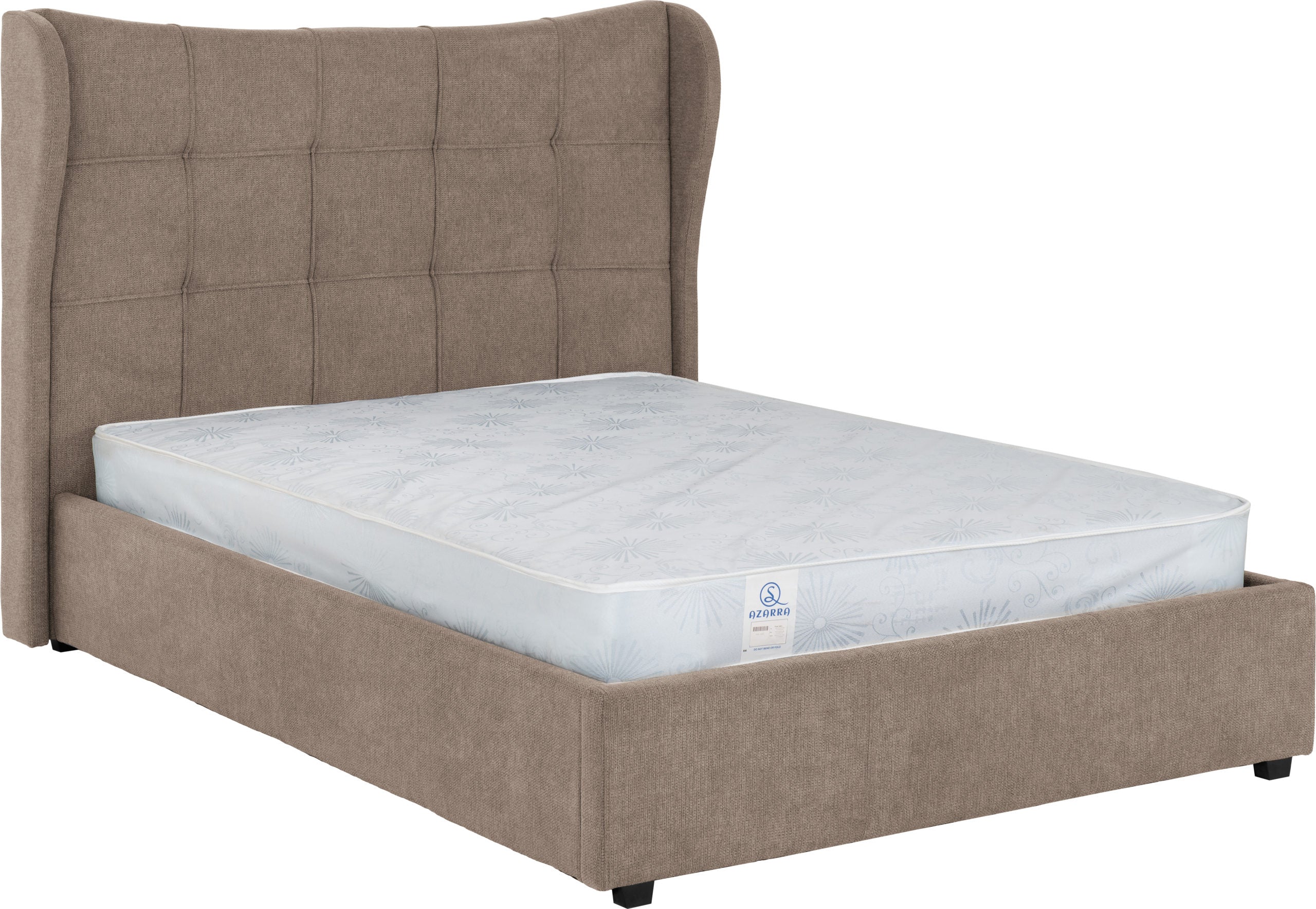 VERONA 4'6" OTTOMAN BED - BROWN FABRIC