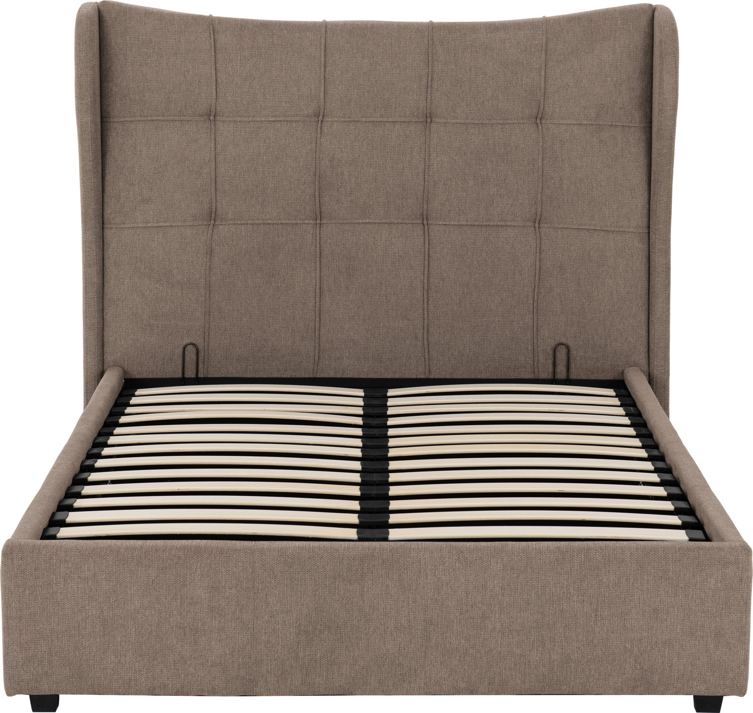 VERONA 4'6" OTTOMAN BED - BROWN FABRIC