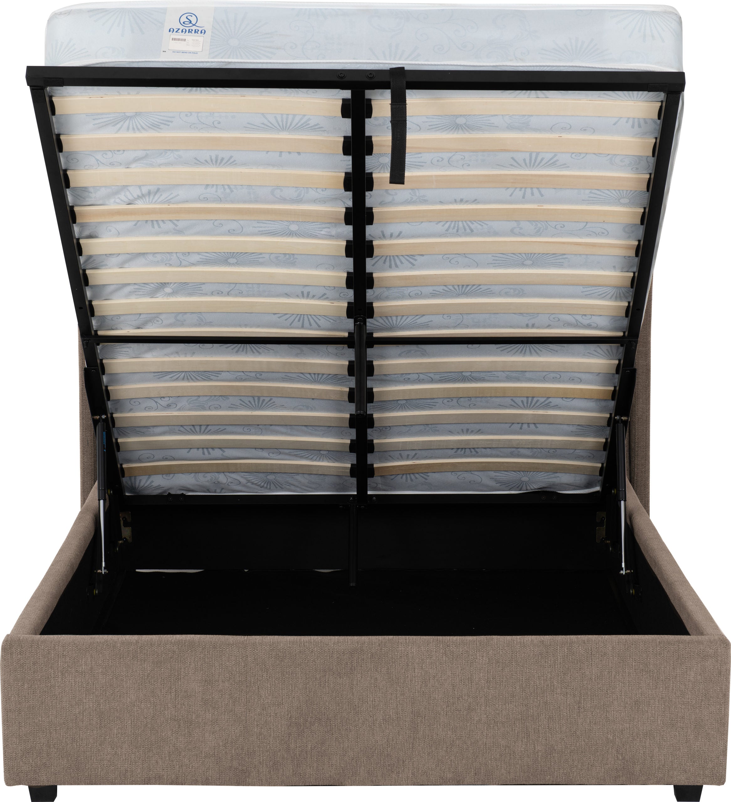 VERONA 4'6" OTTOMAN BED - BROWN FABRIC