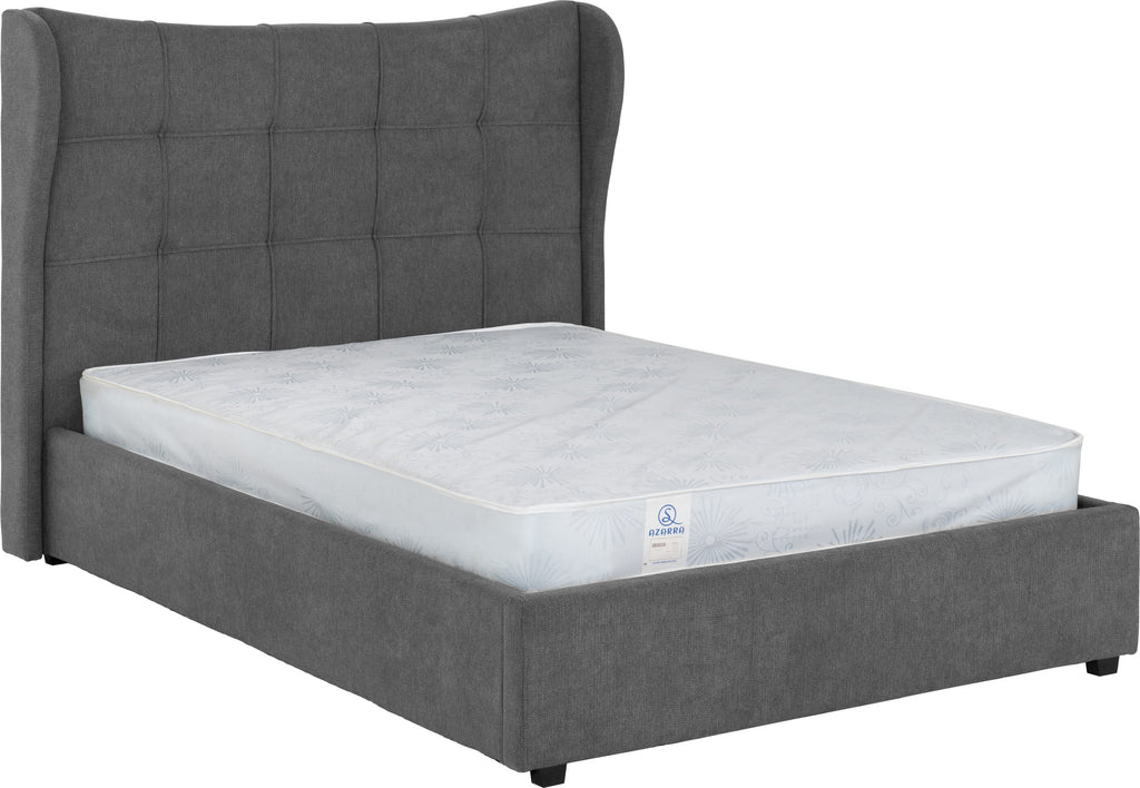 VERONA 4'6" OTTOMAN BED - GREY FABRIC