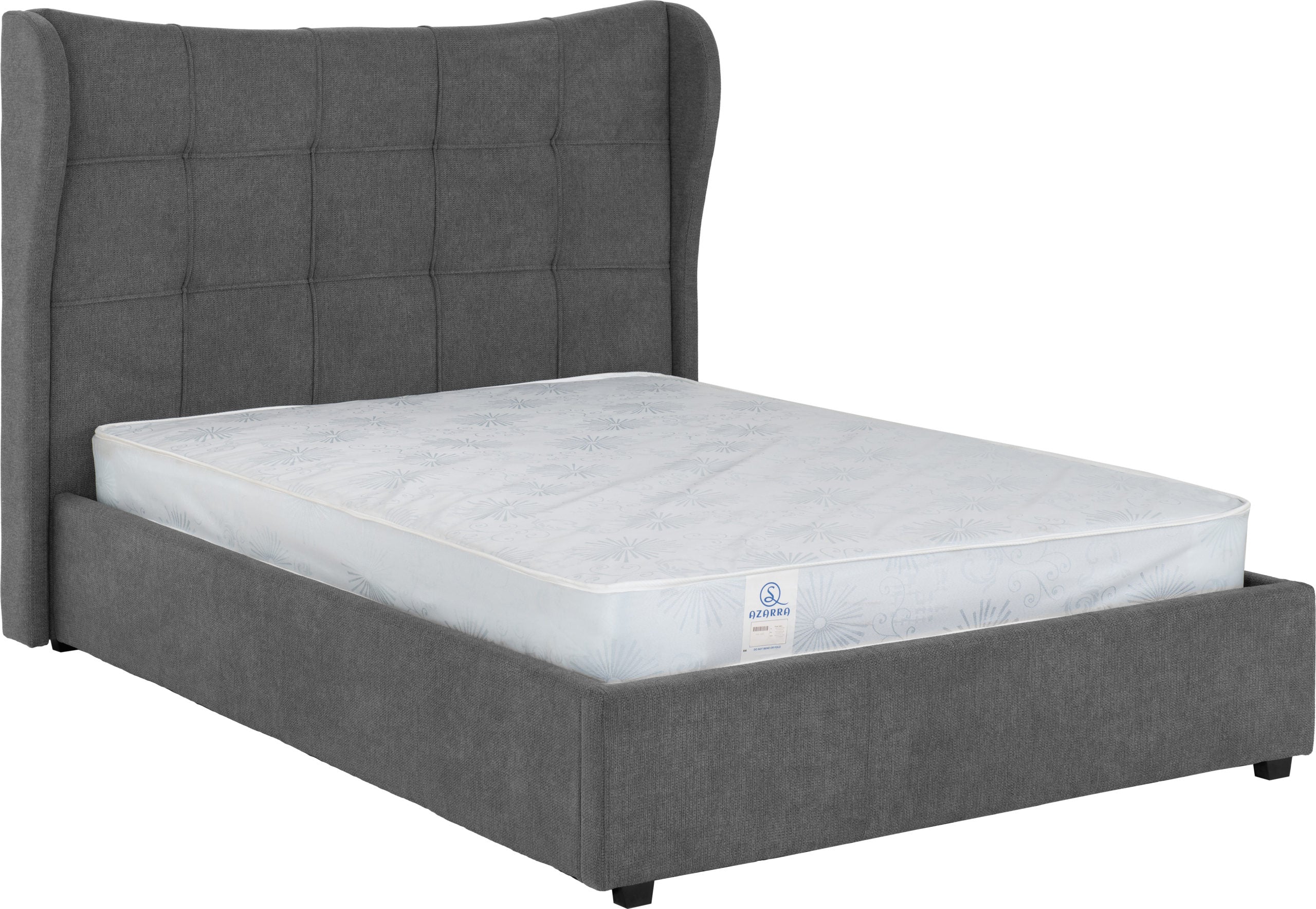 VERONA 4'6" OTTOMAN BED - GREY FABRIC