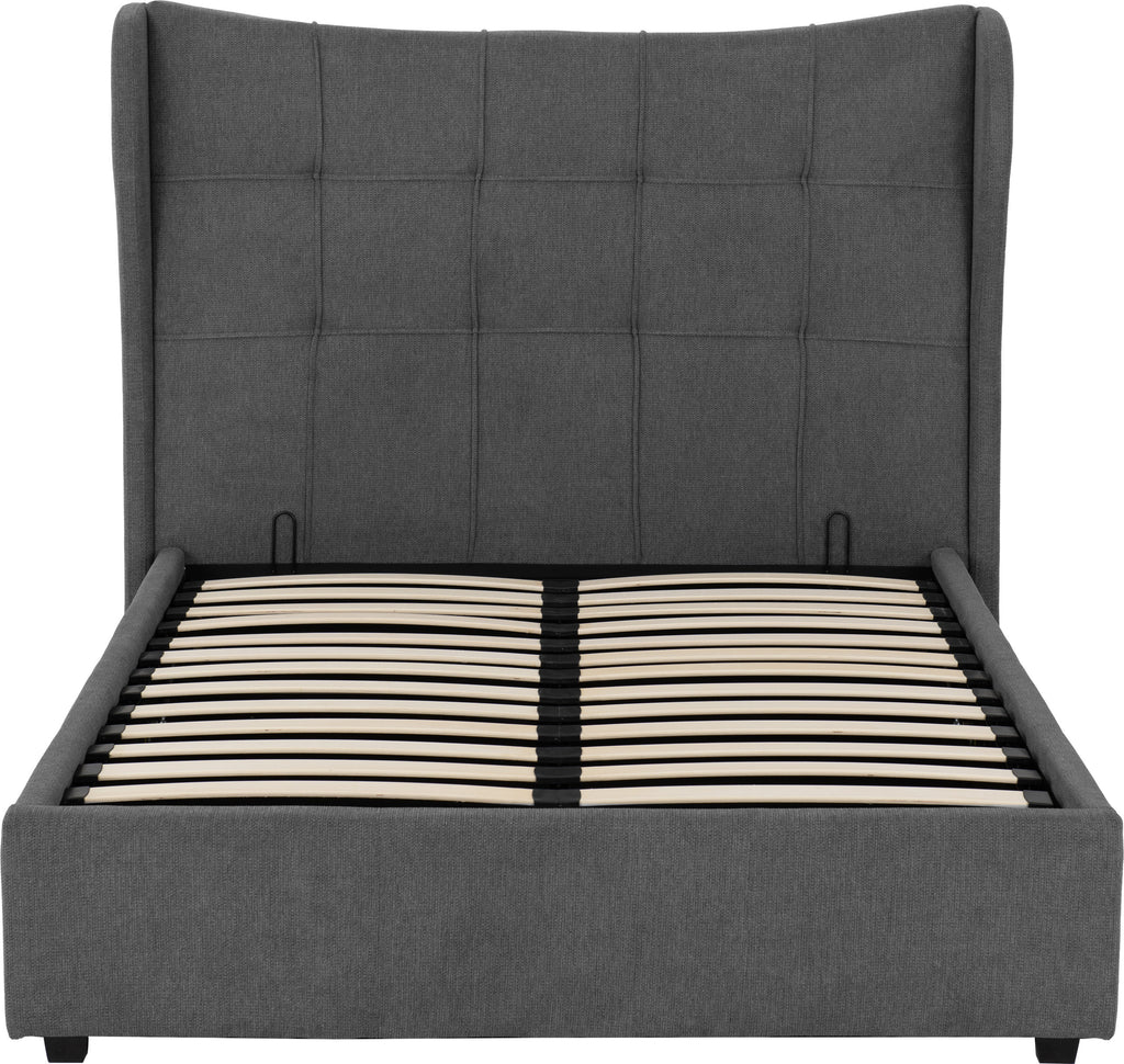 VERONA 4'6" OTTOMAN BED - GREY FABRIC