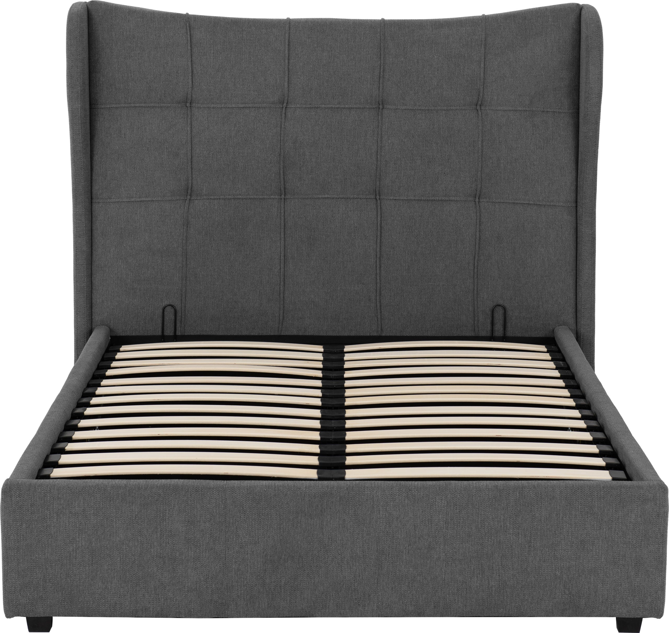 VERONA 4'6" OTTOMAN BED - GREY FABRIC