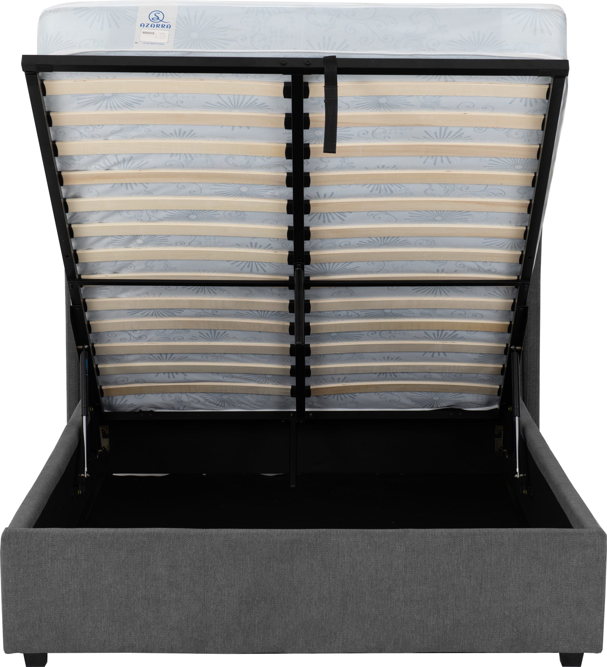 VERONA 4'6" OTTOMAN BED - GREY FABRIC