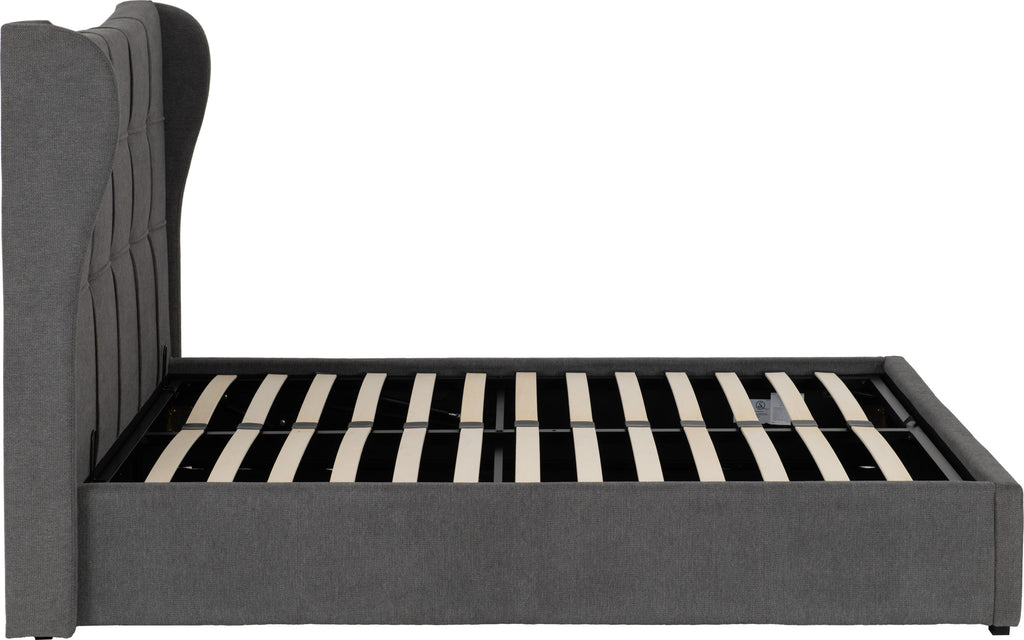 VERONA 4'6" OTTOMAN BED - GREY FABRIC