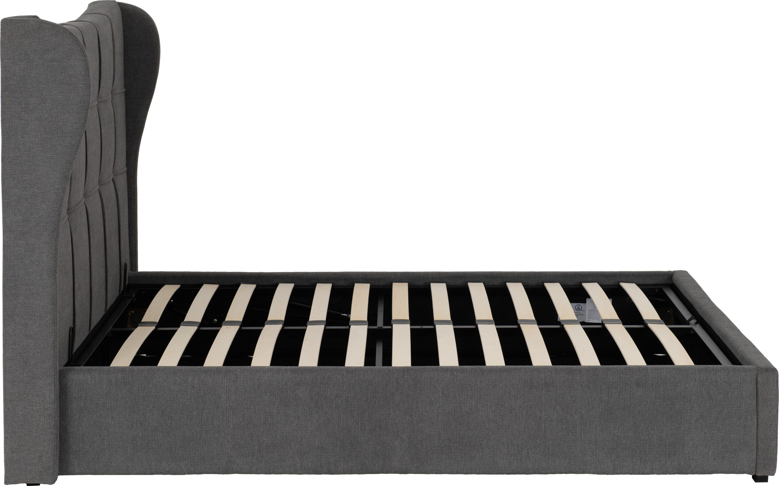 VERONA 4'6" OTTOMAN BED - GREY FABRIC