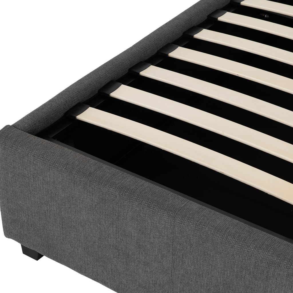 VERONA 4'6" OTTOMAN BED - GREY FABRIC